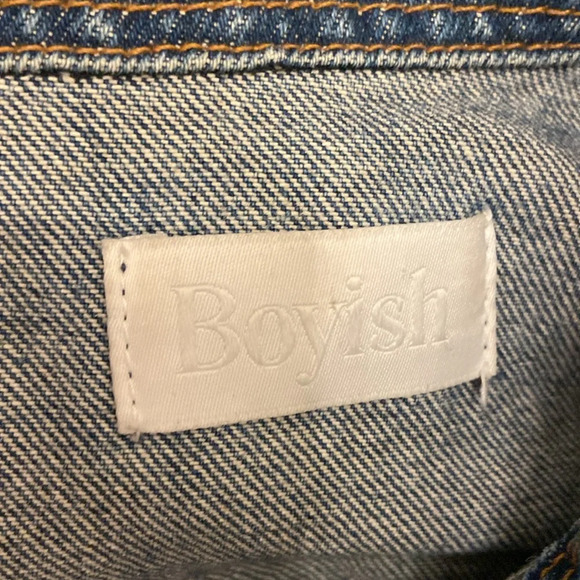 Boyish The Harvey Jean Jacket Distressed Sz XS Cropped - Picture 4 of 6
